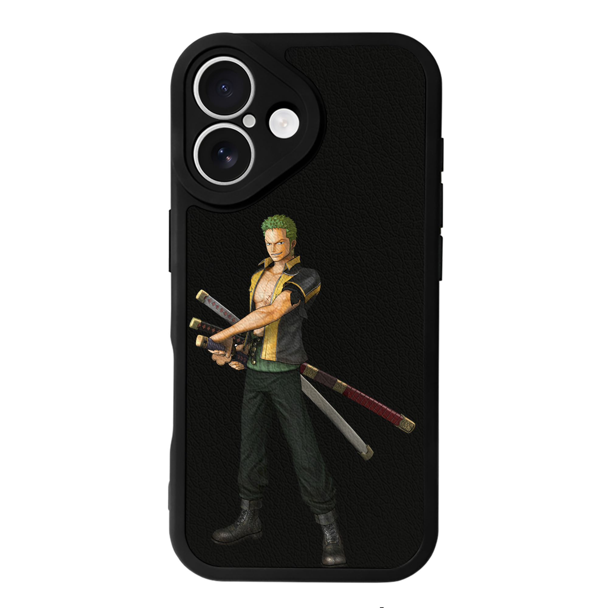 （画像用） ワンピース ロロノア・ゾロ ONE PIECE Roronoa Zoro 【iPhone 16シリーズ対応】シリコンスマホケース（レザー調） 材質：シリコン